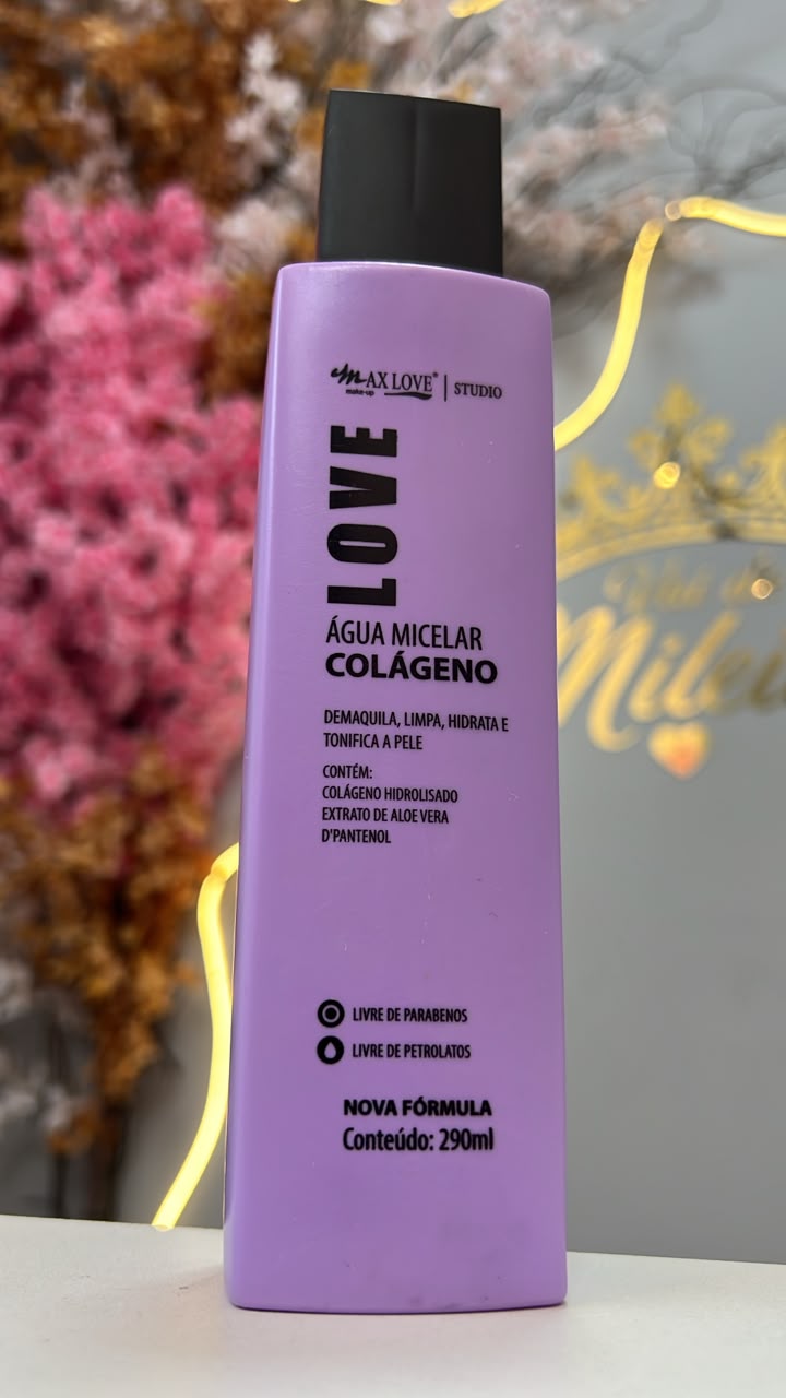 Água micelar colágeno 290 ml - max love